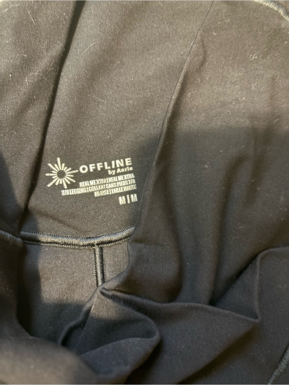 aerie Offline Leggings in Black with White Logo
